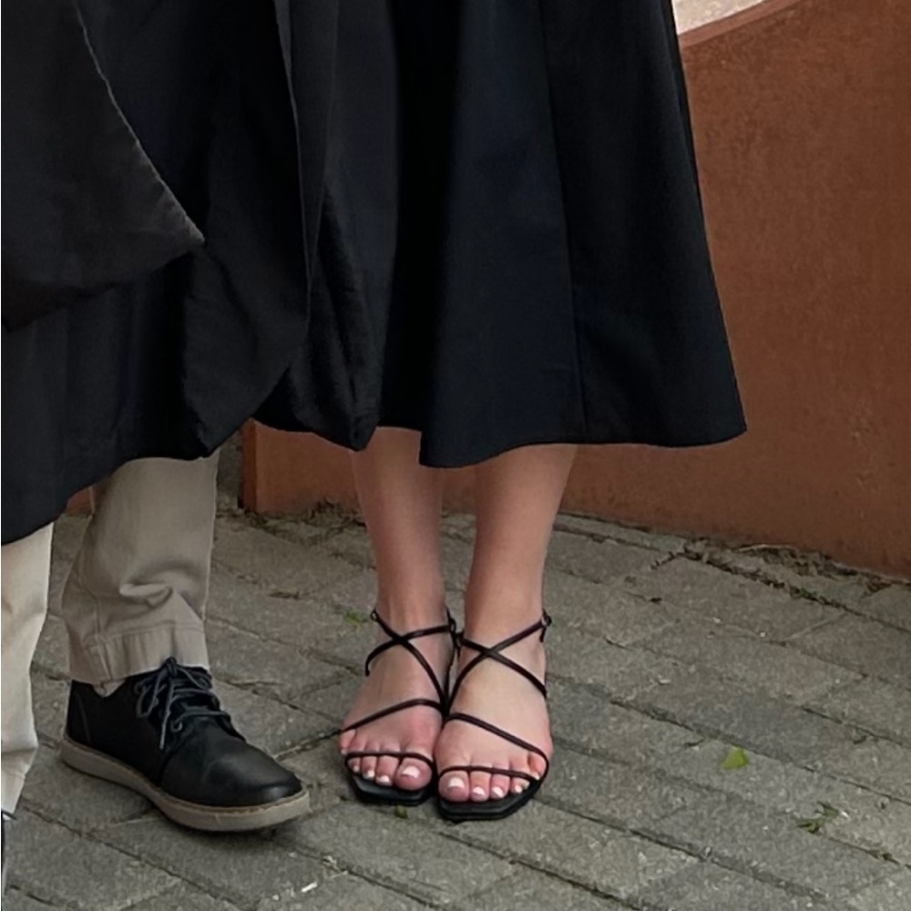 Aqua Strap Sandal with block heel
